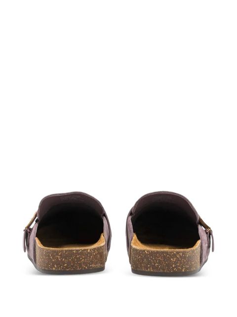 Tory Burch Mellow metal-logo suede mules - Purple