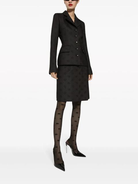 Dolce & Gabbana monogram-jacquard straight midi skirt - Black - zdjęcie produktu nr 2