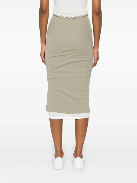 Jil Sander + cotton midi skirt - White
