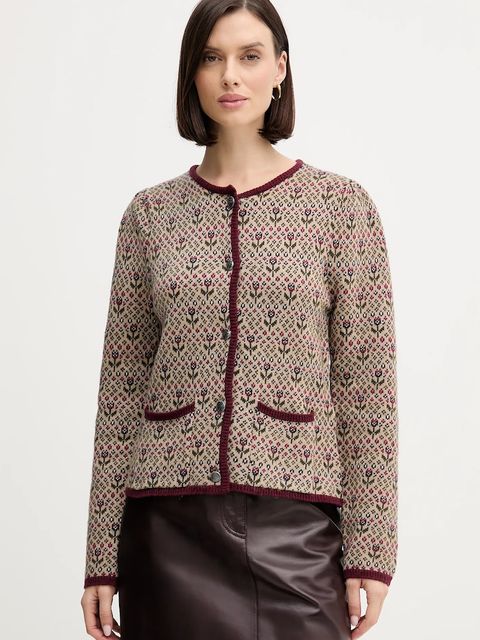 Hoss Intropia kardigan z dodatkiem wełny kolor bordowy 6312171 - zdjęcie produktu nr 1