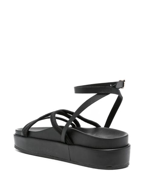 Ancient Greek Sandals 30mm crossover platform sandals - Black