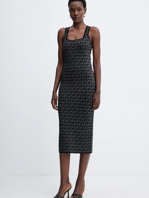 MICHAEL Michael Kors sukienka kolor czarny midi dopasowana MF5838CK0K - zdjęcie produktu nr 1