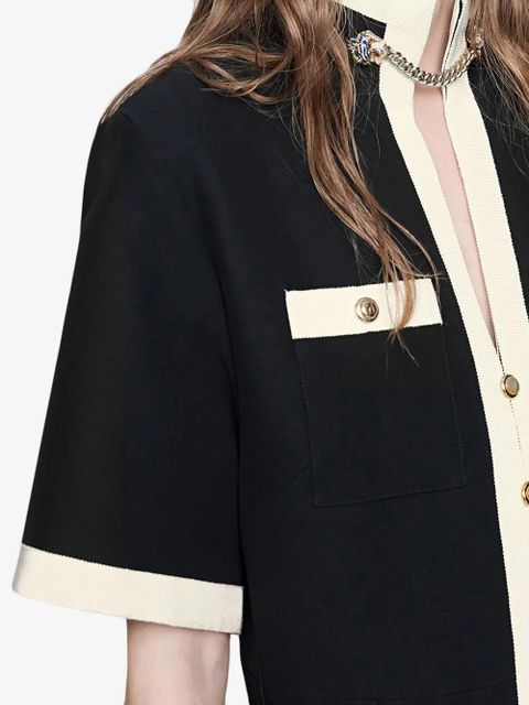 Gucci Short wool silk dress with chain belt - Black