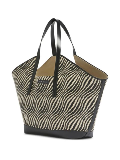 Marni raffia-effect shoulder bag - Black - zdjęcie produktu nr 2