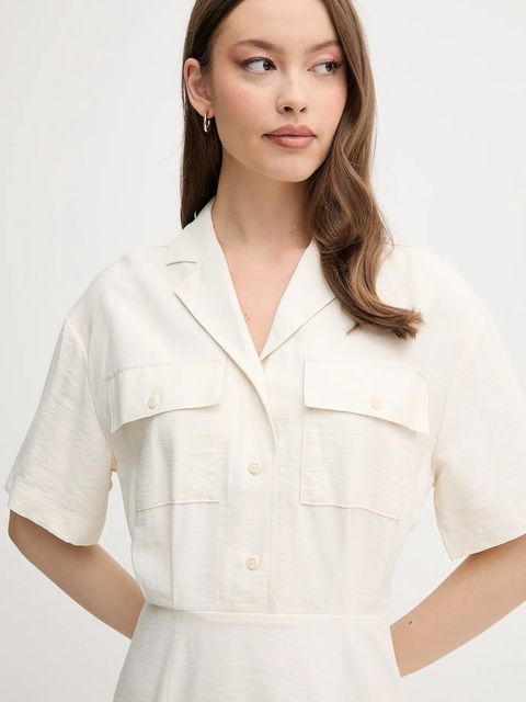 Calvin Klein Jeans sukienka kolor beżowy mini prosta J20J225297