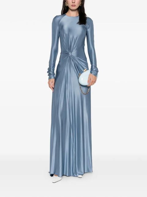 Victoria Beckham long-sleeve twist-detail maxi dress - Blue