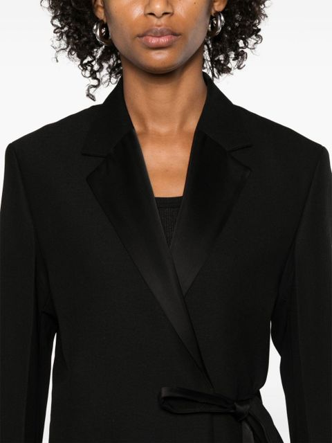 TOTEME satin-lapels wrap blazer - Black