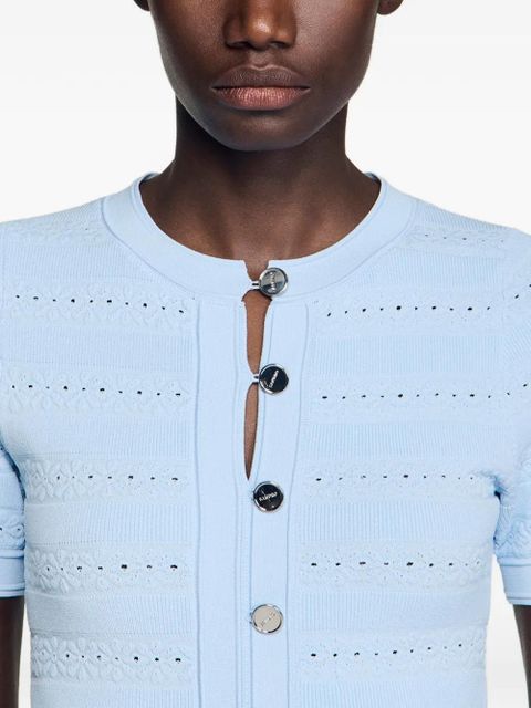 SANDRO buttoned knitted midi dress - Blue