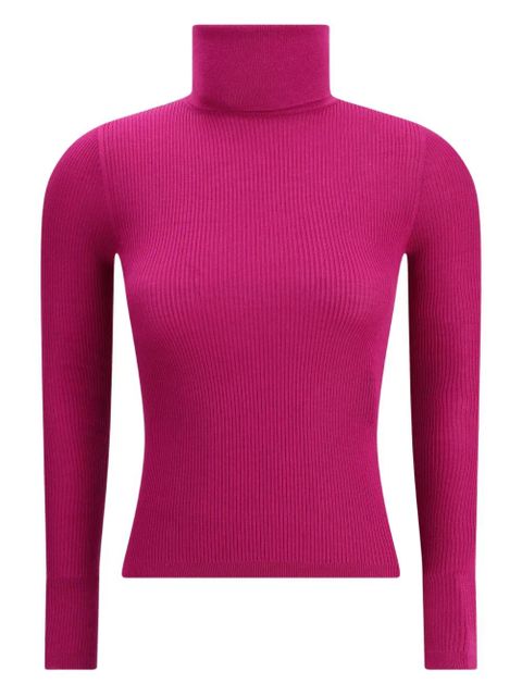 Saint Laurent roll-neck ribbed sweater - Pink - zdjęcie produktu nr 1