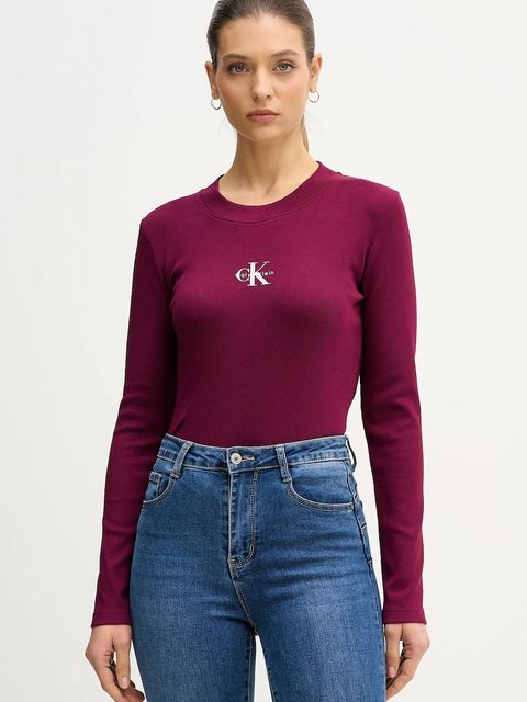 Calvin Klein Jeans longsleeve kolor fioletowy LV047A803G - zdjęcie produktu nr 1
