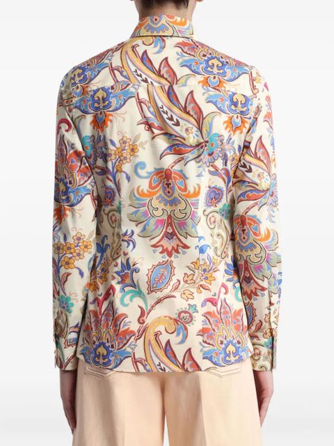 ETRO floral-print poplin shirt - Neutrals
