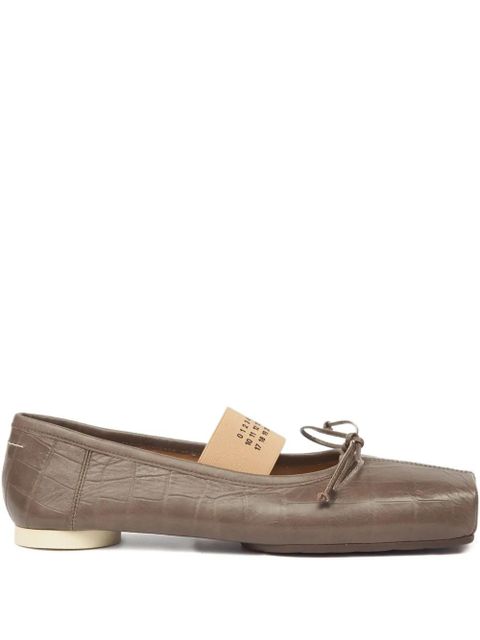 MM6 Maison Margiela crocodile-embossed ballet flats - Brown - zdjęcie produktu nr 1