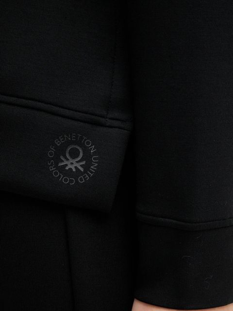 United Colors of Benetton bluza damska kolor czarny gładka 3Y2F3M07M - zdjęcie produktu nr 2