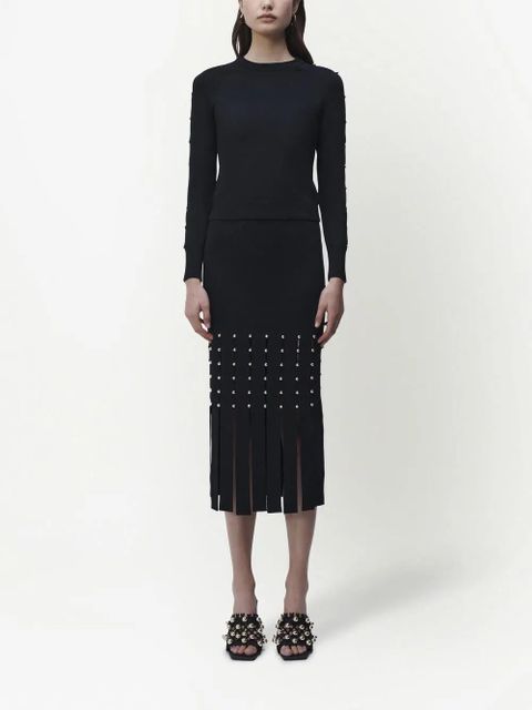 Simkhai Katarina pearl-detail midi skirt - Black - zdjęcie produktu nr 2