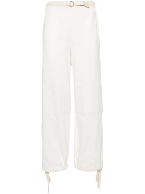 Jil Sander belted cotton trousers - White - zdjęcie produktu nr 1