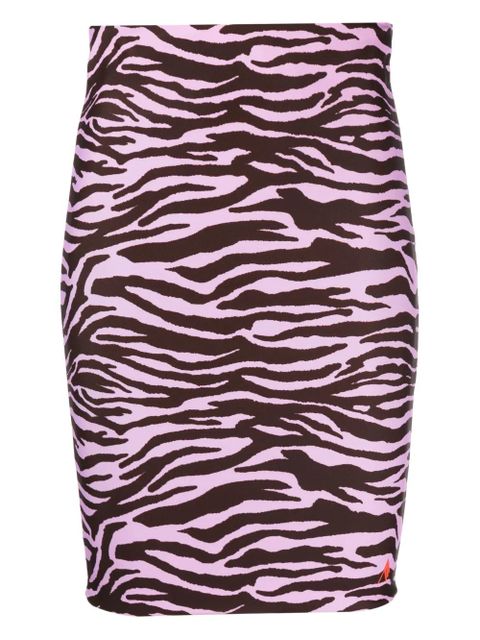 The Attico zebra-print pencil midi skirt - Pink - zdjęcie produktu nr 1