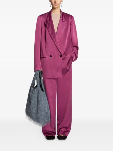 DRIES VAN NOTEN double-breasted satin blazer - Purple - zdjęcie produktu nr 2
