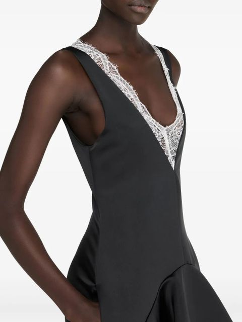 JW Anderson draped-hem V-neck dress - Black