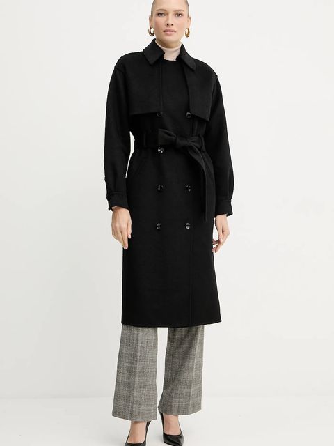 Silvian Heach płaszcz z wełną GONZALEZ kolor czarny GPA25162CP - zdjęcie produktu nr 1