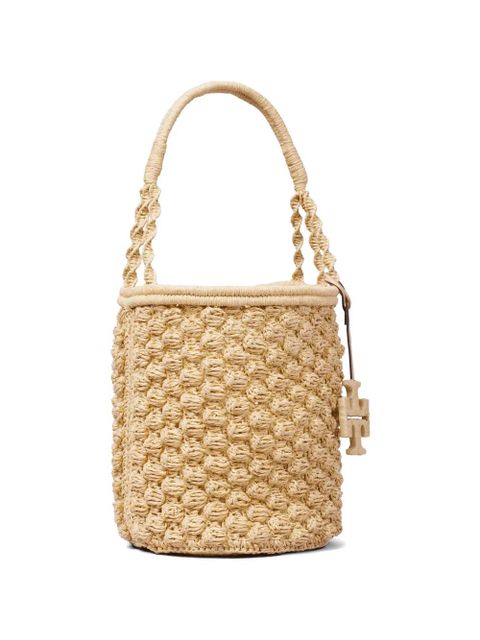 Tory Burch Ella hand-crocheted bucket bag - Neutrals