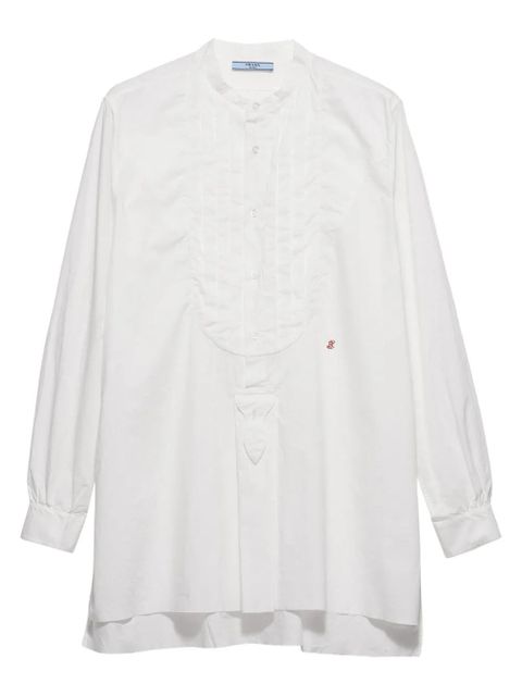 Prada logo-embroidered cotton shirt - White - zdjęcie produktu nr 1