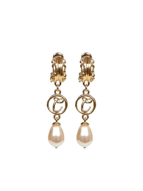 Chloé ornamental-detail pearl-pendant earrings - Gold - zdjęcie produktu nr 2