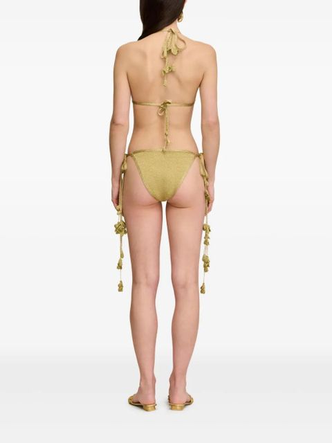 Cult Gaia Alia lurex triangle bikini bottom - Gold - zdjęcie produktu nr 2