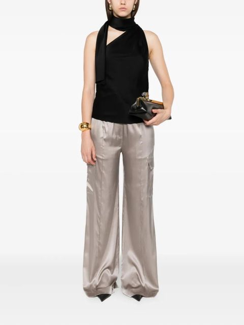 TOM FORD one-shoulder scarf-detail top - Black - zdjęcie produktu nr 2