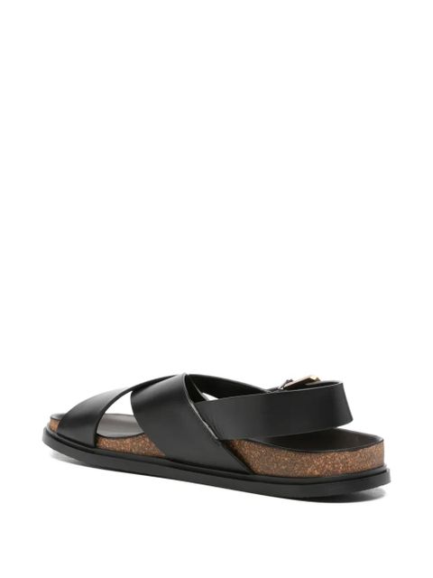 The Row buckle-fastening crossover-strap sandals - Black