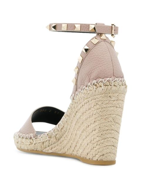 Valentino Garavani 105mm Double Rockstud wedge sandals - Neutrals