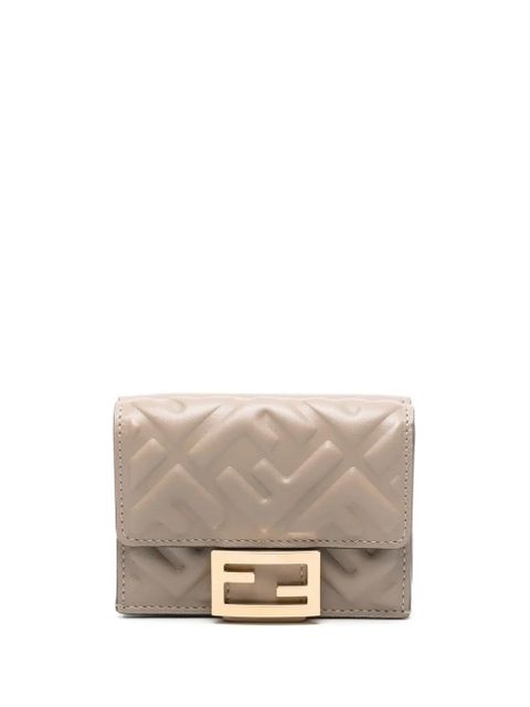 FENDI micro Baguette FF-embossed tri-fold wallet - Grey - zdjęcie produktu nr 1