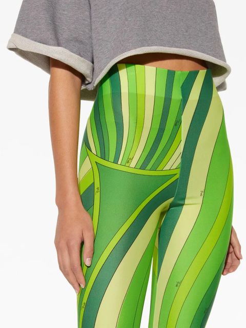 PUCCI Iride-print cropped leggings - Green