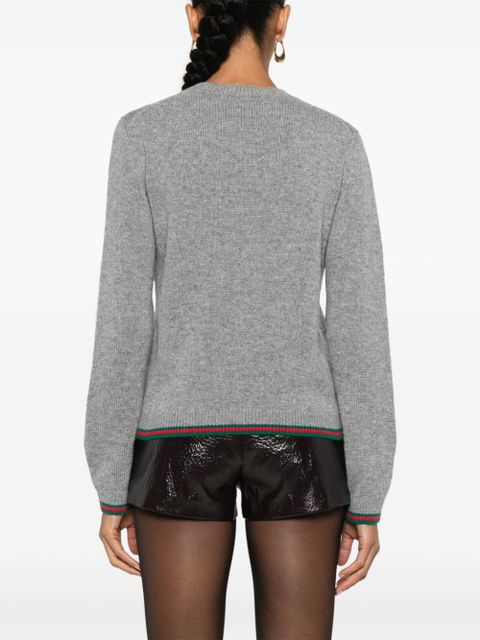 Gucci Web-trim sweater - Grey