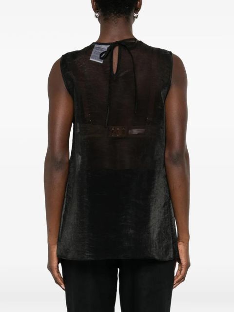 Cecilie Bahnsen Alba floral-appliqué top - Black