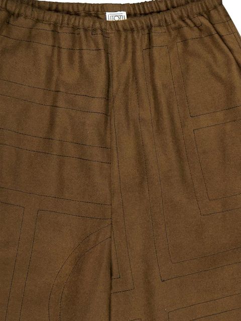 TOTEME monogram flannel trousers - Brown
