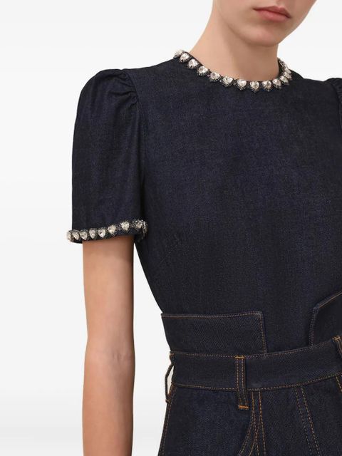 ZIMMERMANN embellished denim top - Blue