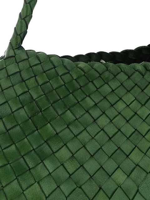 DRAGON DIFFUSION Rosanna woven-leather shoulder bag - Green