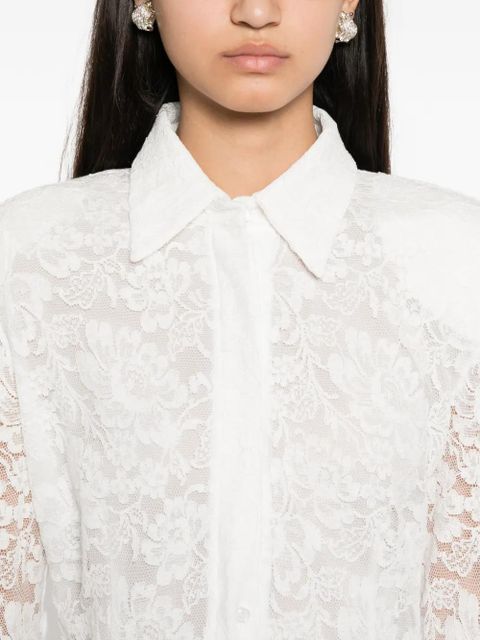 Rowen Rose lace-overlay midi dress - White