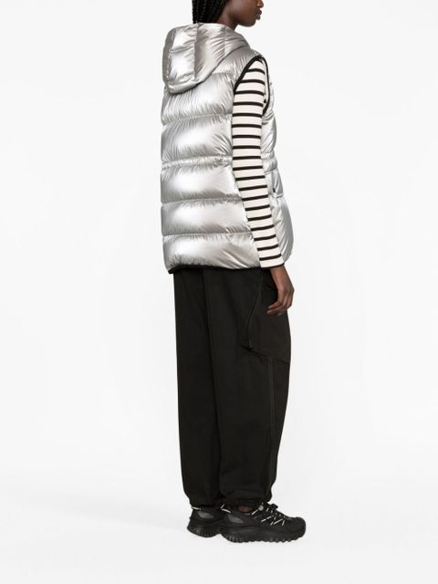 Moncler Hera hooded down gilet - Silver