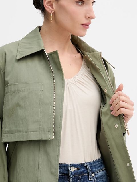 Sisley kurtka kolor zielony przejściowa oversize 2T7GLN05Y - zdjęcie produktu nr 2