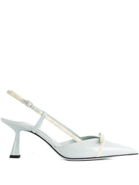 Jimmy Choo 65mm Camila patent-leather slingback pumps - Green - zdjęcie produktu nr 1