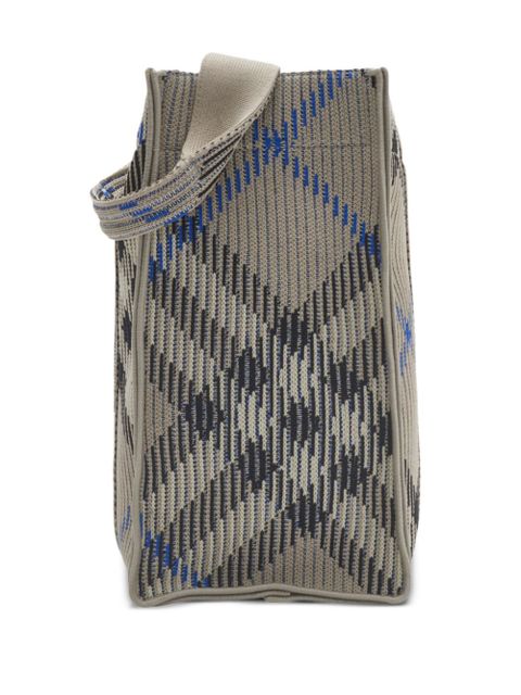 Burberry small Check knitted tote bag - Grey - zdjęcie produktu nr 2