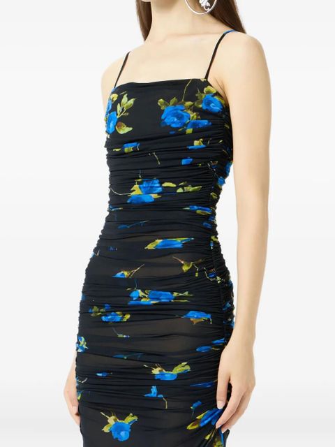 Blumarine floral-print ruched maxi dress - Blue