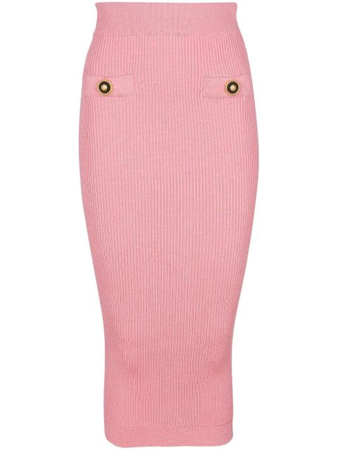 Balmain knitted midi skirt - Pink - zdjęcie produktu nr 1