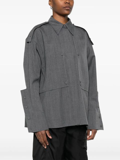 Jil Sander maxi-cuff shirt - Grey