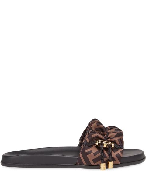 FENDI toggle-fastening FF-logo slides - Brown - zdjęcie produktu nr 1