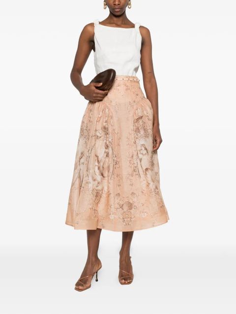 ZIMMERMANN Rebellion printed midi skirt - Neutrals - zdjęcie produktu nr 2
