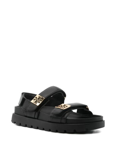 Tory Burch logo-plaque touch-strap sandals - Black - zdjęcie produktu nr 2
