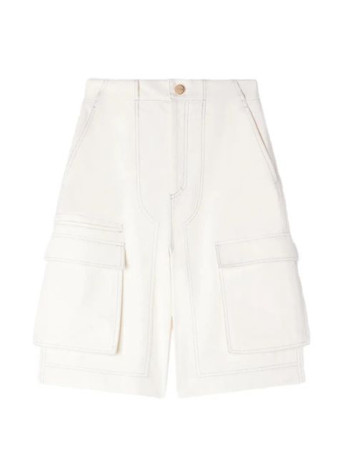 SANDRO wide-leg cotton bermuda shorts - White - zdjęcie produktu nr 1