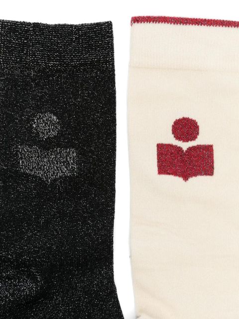 ISABEL MARANT logo-intarsia socks set - Black - zdjęcie produktu nr 2